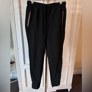 Black Casual Elastic Waistband Joggers